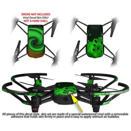Skin Decal Wrap 2 Pack for DJI Ryze Tello Drone Alecias Swirl 01 Green Drone NOT Included