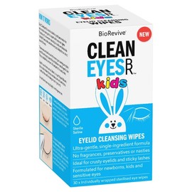 BioRevive CleanEyes Kids Eyelid Cleansing Wipes X 30