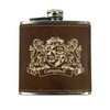 Campbell Irish Coat of Arms Leather Flask - Rustic Brown