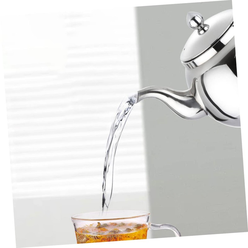 COLLBATH Stainless Steel Teapot with Strainer Compact Tea Kettle for