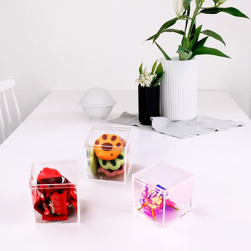 Lomgwumy Acrylic Box with Lid Small, Acrylic Box with Lid,