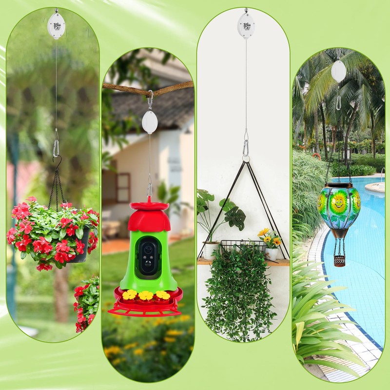 Plant Pulleys for Hanging Plants, Heavy Duty Retractable Hangers, 304
