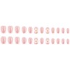 24 Pcs Pink Press on Nails Short Square Nail Tips,YEFIUO