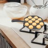 MUCKLILY Cast Iron Takoyaki Baking Pan 12-Cup Octopus Meatball Mold