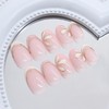 24Pcs Short Almond Press on Nails Reusable Fake Nails Glitter