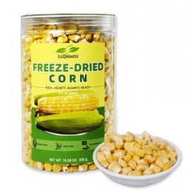 Freeze Dried Sweet Corn in Resealable Jar - 10.6oz (300g) - Single Ingredient, No Sugar Added, Gluten Free | Crunchy Snack, Salad Topper, Emergency Food