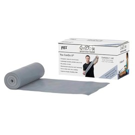 CanDo Low Powder Exercise Band, 6 yard Roll, Silver: XX-Heavy