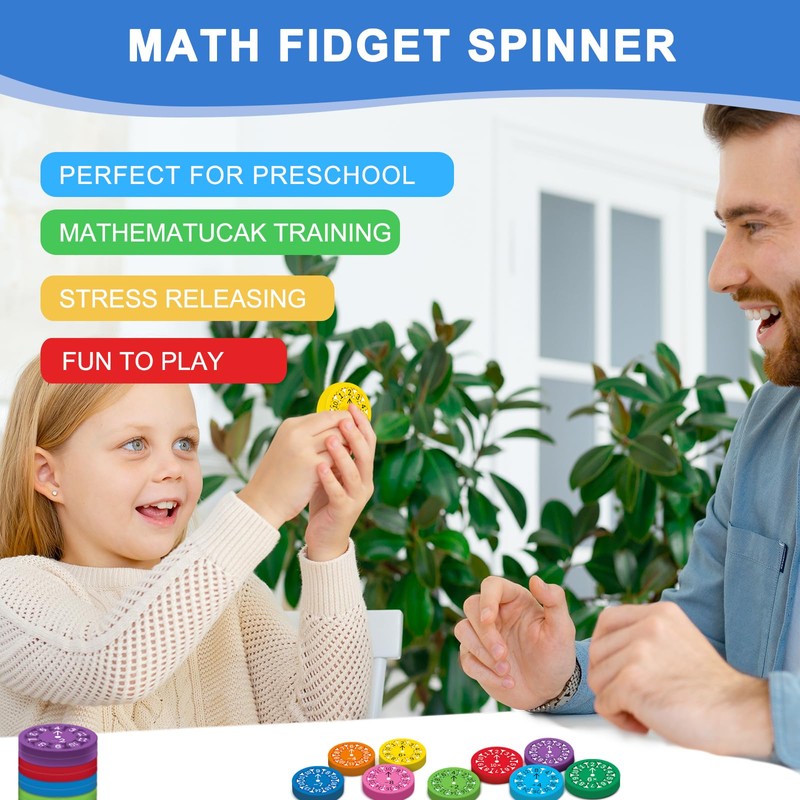Math Fidget Spinners, Math Fidget Toys, Multiply Multiplication Math Game