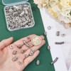 HOBBIESAY 10 Styles 100Pcs Silver Column Spacer Beads 8-24mm Tibetan