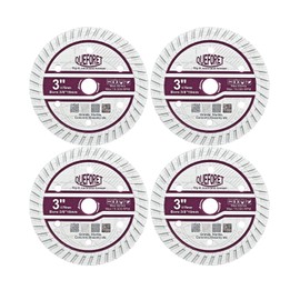 QUEFORET Diamond Cutting Discs for Concrete 75 mm 4 Pieces - Discs for Granite Marble Masonry with 10 mm Bore Diameter