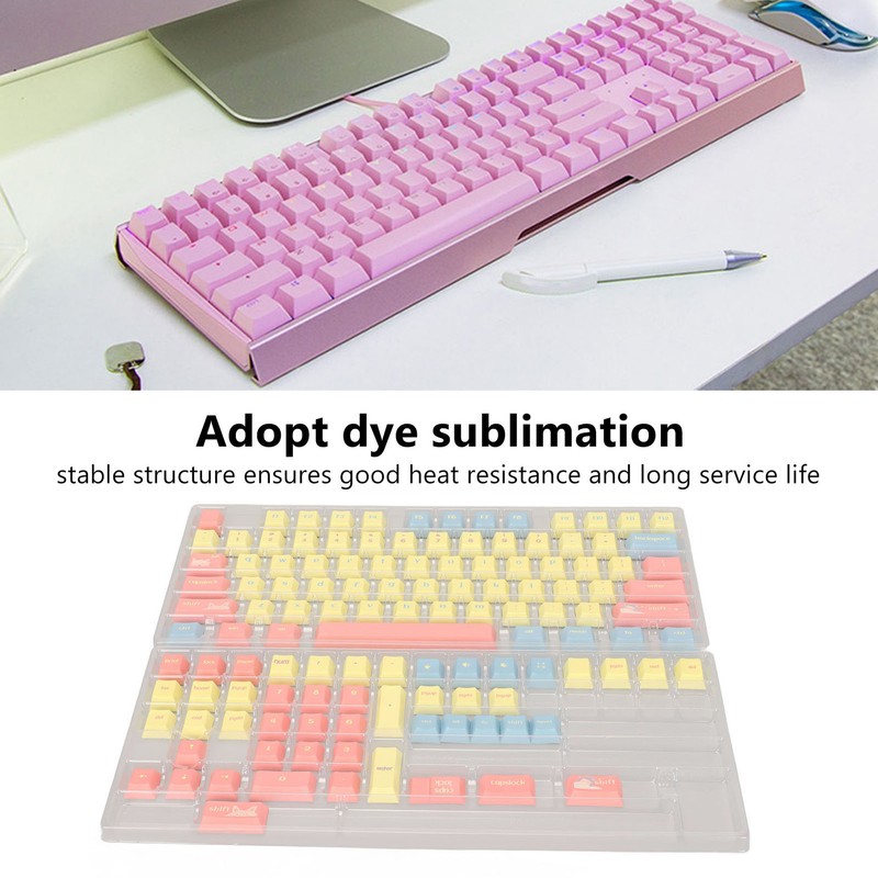 Mechanical Keyboard Keycaps 124 Keys PBT Dye Sublimation Vivid Colors