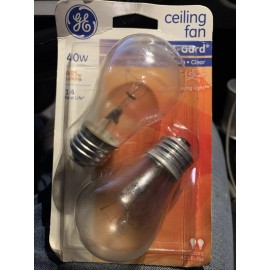 GE 2 GE 40-Watt Crystal Clear Ceiling Fan Light Bulbs A15 Base- 405 Lumens