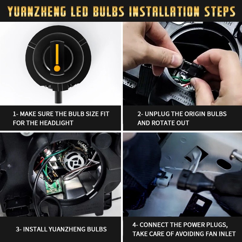 VLAND D2S LED Headlight Kit Bulbs 50W 8000LM 6000K White