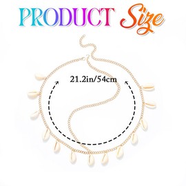 CAKURE Boho Shell Head Chain Gold Seashell Headpiece Chains Beach Hair Accessories for Women