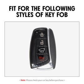 WORCAS Key Fob Cover Case Compatible with Hyundai Azera EQUUS Genesis Santa FE Santa FE Sport Sante FE Sante FE Sport 4 Button Keyless Entry Remote