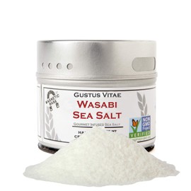 Wasabi Sea Salt - Gourmet Infused Sea Salt - Craft Seasoning - Non GMO - Magnetic Tin - 3oz - Crafted in Small Batches by Gustus Vitae | #11