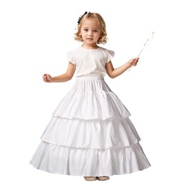 BEAUTELICATE Girls Petticoat 100% Cotton Crinoline Underskirt for Kids Flower Dress Slips
