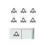 generisch Set of 6 Switch Sticker Set Bell Bell Symbol Switch Sticker R23/8 (15 x 15 mm)