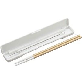 Chopsticks in Aluminum Straw, Eco Set (Includes Cap and Cleaning Brush), Gold