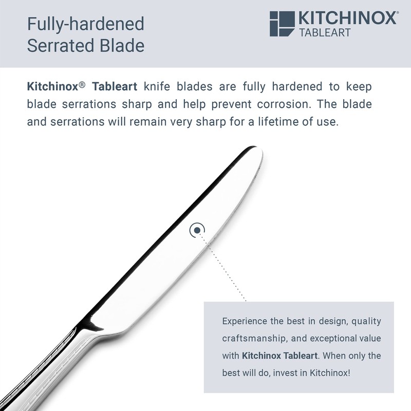 Kitchinox Seaport 43-piece Stainless Steel Silverware Set, Flatware Service for