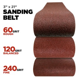 Makita 15 Piece - 3" Multi-Grit Sanding Belt Set For 3"x21" Belt Sanders – Complete Sanding Set For Wood & Metal - 60-240 Grits