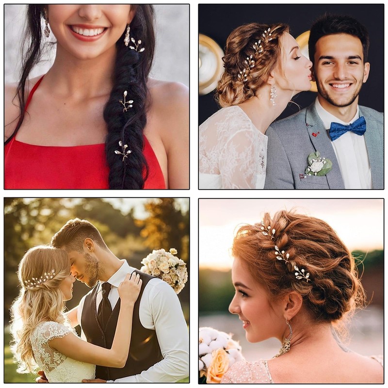 8Pcs Pearl Decor U-Shaped Gold Bobby Pins | Exquisite Bridal