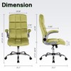 KCREAM Executive Office Chair,Velvet Office Chairs Green Chair with Lumbar