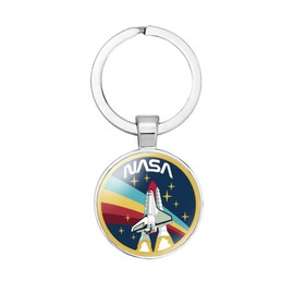 vmcoatdu NASA Astronaut Space Shuttle Logo Restore Ancient Key Chain Keyring Gift Men Women Keychain Alloy and Inlaid Glass (Color A)