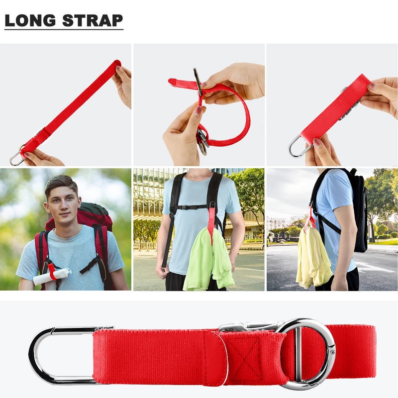 Elastic Jacket Gripper Travel Strap with D-Ring Hooks and Buckle,