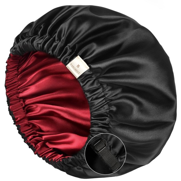 YANIBEST Silk Bonnet for Sleeping Satin Bonnet Hair Bonnets for Black Women and Men Double Layer Ajustable Bonnet for Curly Braids Hair
