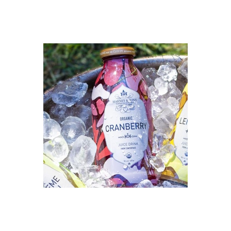 Harney & Sons Juice, Organic Cranberry, 16 Ounce (Pack of