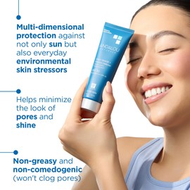 Andalou Naturals Daily Shade Face Sunscreen, SPF 30 Zinc Oxide Mineral Sunscreen, Sun + Pollution Defense Face Lotion, Helps Minimize Look of Pores, Matte Finish & Lightweight - 2.7 Fl. Oz.
