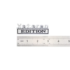 2 Pack Veteran Edition Emblem Sticker is applicable to all vehicle trunk doors and window decoration (Silver-Black)