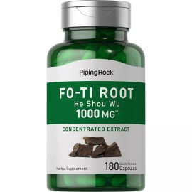 Piping Rock Fo-Ti Supplement 1000 mg | 180 Capsules | Non-GMO, Gluten Free | By Piping Rock