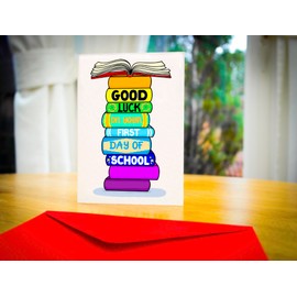 Back to School - Good Luck Card For Children, First Day of School, For Daughter, Son, Niece, Nephew, Boy, Girl, they, them
