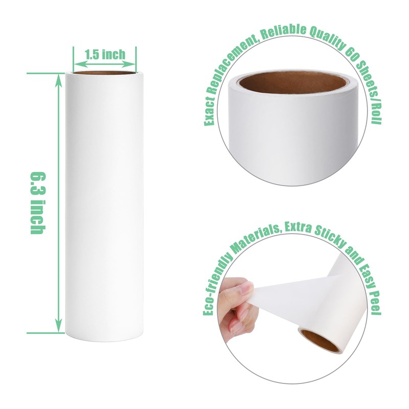 7.9 inch Lint Roller Refills Only, Extra Sticky Tape Roller