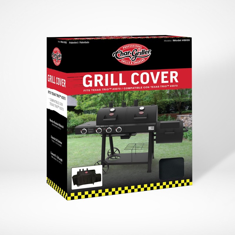 Char-Griller®Texas Trio Grill Cover, Expansion Sleeves fit Around Side Fire