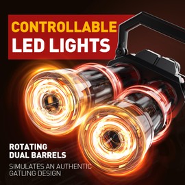 Gatling Electric Water Gun for Adults & Kids, Dual-Barrel, Up to 49FT Most Powerful Automatic Squirt Gun with LED Water-Sensor, Large Water Tank & Battery, Outdoor Toy, Summer Toys for Parties