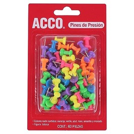 ACCO P4023 Chinchetas para Tablero de Corcho, 60 Pines