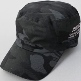 Avirex Custom-made Numbering Embroidered Military Work Cap, 2 Sizes, XL, Large Size, Deep, Men's, Big Size, 24.4 inches (62 cm), Golf Cap, (001) black camo x charcoal