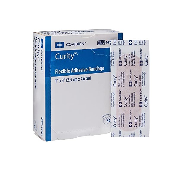 CURITY Flexible Fabric "Band-Aid Type" Bandage - 1" x 3" - Box
