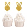 Darling Souvenir, Glitter Gold Easter Bunny Rabbit Cupcake Toppers Dessert