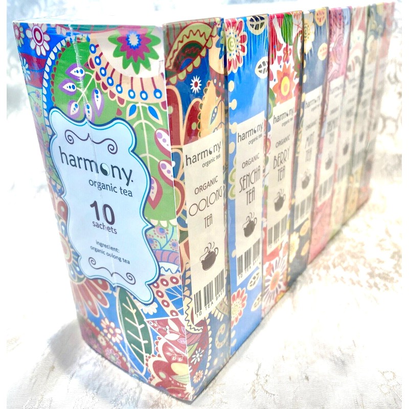 Touch Organic Harmony Organic Tea Library, 80 Bags, 8 Blends,