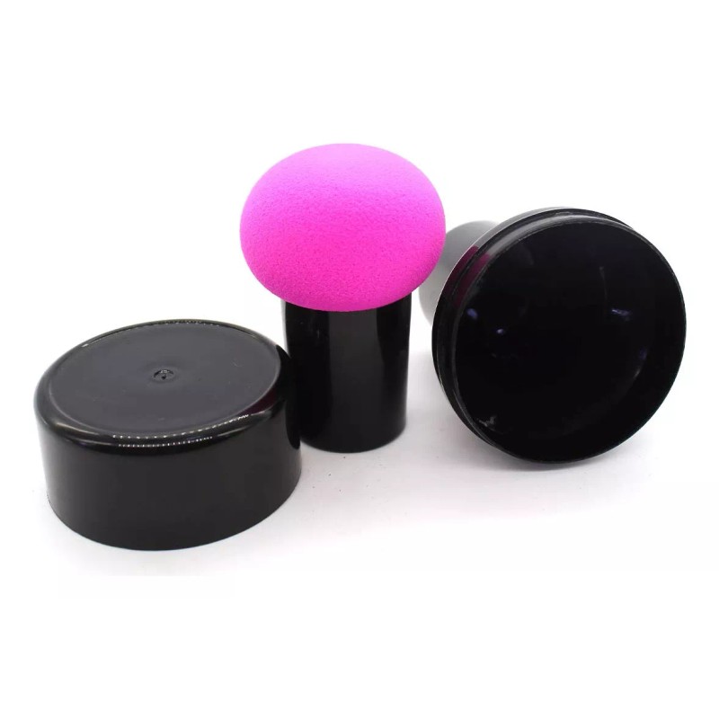 KH 12 Esponjas Facial Para Maquillaje Con Mango Y Estuche