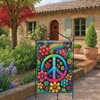 Starlit Patio Peace House Flag 28x40 Inch Rainbow Garden Flag