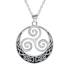 Arrebol Celtic Knot Chain Women's Sterling Silver 925 Necklace Pendant for Women Couple Jewellery Gift 45 cm + 5, Cubic Zirconia Silver