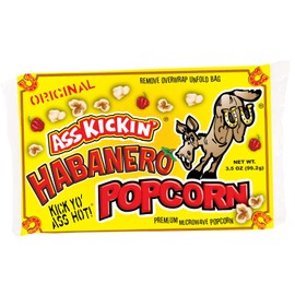 ASS KICKIN' Habanero Microwave Popcorn Bags - 6 Pack - Ultimate Spicy Popcorn Gourmet Gift - Makes a Great Movie Theater Popcorn or Snack Food for Movie Night