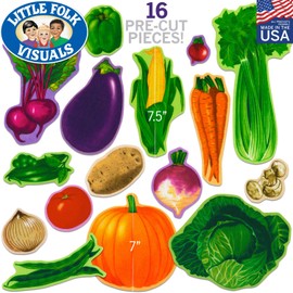 Little Folk Visuals Vegetables Precut Flannel/Felt Board Figures, 16 Pieces Set