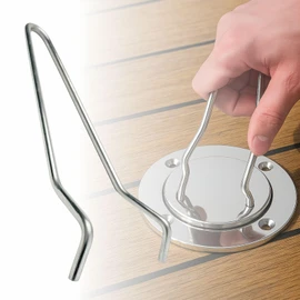 Boat Deck Plate Key - Adjustable Spanner Wrench for 3", 4", and 6" Round Deck Plates, Stainless Steel, 1 Pc