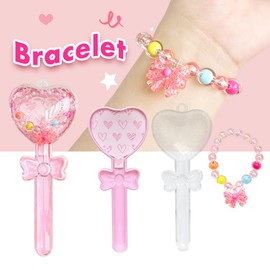 6-in-1 Heart Shine Lip gloss Set - 2 Lip Balms and Make Up Set and Magic Charm Bracelet | Girls Birthday Gift Box with Ice Cream Surprise Non Toxic, Party Favours